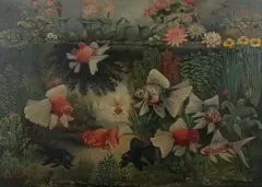 Franklin Barrett, Aquatic Scene, Oil on canvas
