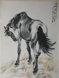 Xu Beihong, Untitled, HORSE, ink on paper scroll, signed and sealed
