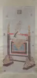 Lang Shi Ning, Untitled, VULTURE ON SCREEN, ink and color on paper scroll, signed and sealed