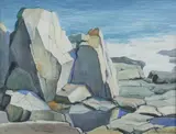 Edward Lis, Rocky Shore, Watercolor.