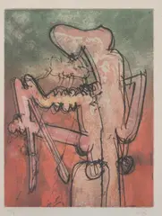 Roberto Matta, Abstract Figure, Color print