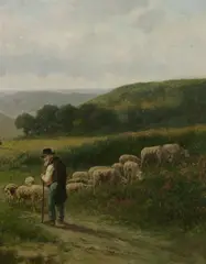 Jacques, Shepherd in the Meadow, Oil on canvas