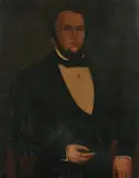 Portrait of Gentleman with Ruby Ring by American School, PORTRAIT OF GENTLEMAN WITH RUBY RING, oil on canvas, sold Sep 2012