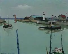 Honfleur by Jacques Bouyssou, Oil on canvas, offered Sep 2012