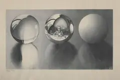 M. C. Escher, Three Spheres Ii, Lithograph, 1946, catalogue raisonne # 339