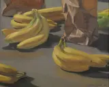 Ned Bittinger, Bananas and Bags, Oil on canvas
