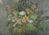 Robert Laessig, Pink Daisies, Watercolor