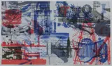Robert Rauschenberg, TALKING HEADS ALBUM COVER, color lithograph on newspaper