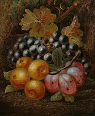 Vincent, Still Life with Grapes and Plums, Oil on canvas