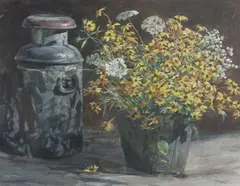 Edward Shepherd, Blackeyed Susans, Watercolor.