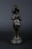 Fuenze, Untitled, YOUNG GIRL WITH BIRD, bronze - Height: 21 1/2 in