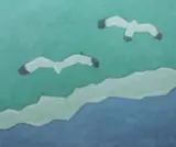 Jean Meisel, Gulls and Waves, Oil on canvas