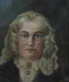 Eunice Courtney, Portrait of Woman in Lace, Oil on canvas laid on board