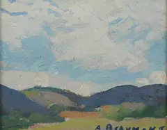 Arthur James Beaumont, Valley Landscape, Oil on board