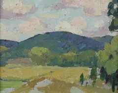 Arthur James Beaumont, Clouds Over Mountain, CLOUDS OVER MOUNTAIN, oil on board