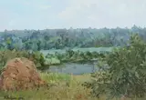 Petr Sabadysh, River Irpen, Oil on board