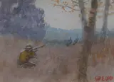 Edwin Willard Deming, Turkey Shooting, Watercolor