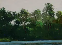 Ross M. Merrill, Evening Light, Oil on board