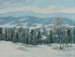 Snowy Trees by Herbert Foerster, Oil on board, sold Nov 2012