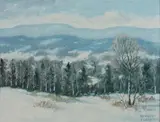 Herbert Foerster, Snowy Trees, Oil on board