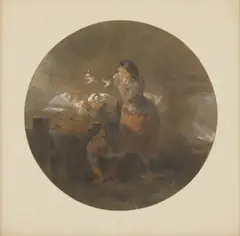 Francis William Topham, Untitled, watercolour in a circular mount 24.5 x 24.5cm