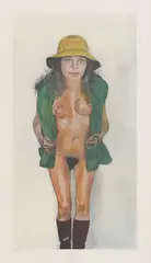 Peter Blake, Untitled, Peter Blake RA (b.1932) Costume Life Drawing - Yellow Hat lithograph printed in colours