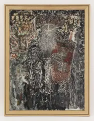 Untitled by Zdzislaw Lachur, mixed media on canvas laid down on board 60 x 44cm Framed 66 x 51cm, sold Jan 2023