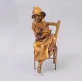 Octavio Ponzanelli, Dama en silla, Escultura en bronce