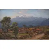 Manuel Navarro, Vista del Iztaccíhuatl, Óleo sobre tela
