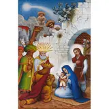 Desiderio Hernández Xochitiotzin, La Adoración de los Reyes Magos, Acrílico sobre tela