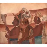 Rina Lazo, Réplica de mural de Bonampak, Óleo sobre tela