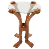 Mesa cuatro manos y cuatro pies by Pedro Friedeberg, Escultura en talla de madera con vidrio, offered Feb 2022