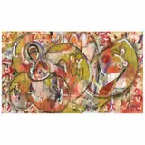 Hermes Berrio, Orange Red, Acrílico en aerosol, óleo y carboncillo sobre tela