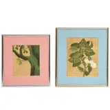 Flora Guerrero, Árbol y hojas, 2021, Óleo y polvo de oro sobre papel