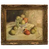 Firmado G. Cassetta, Bodegón con frutero, Óleo sobre tela