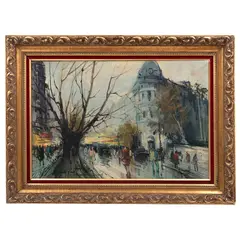 Claudio Simonetti, Calle de París, Óleo sobre tela