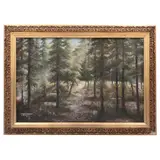 Firmado Toledano, Paisaje boscoso, Óleo sobre tela