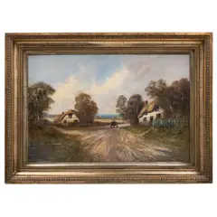 Charles W. Oswald, A cart on a country road, Óleo sobre tela