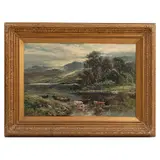 William Langley, Paisaje con toros lanudos