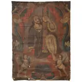 Señor de Tepetzingo, MÉXICO, SIGLO XIX, Óleo sobre tela