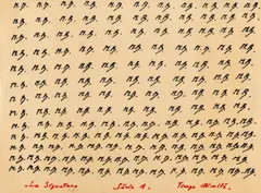 Marcel Broodthaers, La Signature Série 1 Tirage Illimité, 1969, Farbserigrafie auf Pergamentpapier