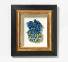 "Eurokopf (Gold-Blau)" by Bernd Schwarzer, 1990-1994, Öl auf Holz, sold Dec 2020