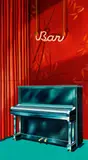 Almut Heise, "Bar", 1970, Öl auf Leinwand (2-teilig, klappbar)
