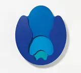Karl Gerstner, "Algo Oval 4", 1981, Nitrofarbe auf vier Phenolharzplatten, geschichtet