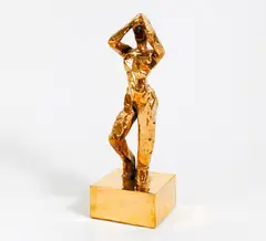 Stefan Szczesny, Ohne Titel (Weiblicher Akt mit erhobenen Armen), Bronze, poliert