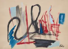 Ohne Titel by Fritz Winter, 1959, Öl auf Karton, sold Dec 2020