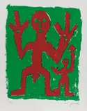 A. R. Penck, Ohne Titel (Peace), 1995, Farblithografie auf Velin