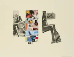 Auch dabei? by Martin Kippenberger, 1982, Offset und farbige Papiercollage auf leichtem Karton, sold Aug 2020