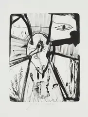 DER ISISGOTT by Jonathan Meese, 2003, Lithografie auf BFK RIVES (Wasserzeichen), sold Sep 2020