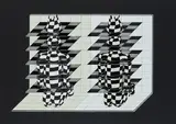 Dieter Roth, Zwei Gefangene, Nr. I, 1972, Farbserigrafie auf schwarzem Karton